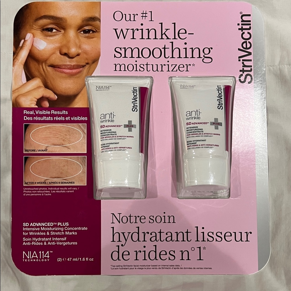 StriVectin Anti-Wrinkle Moisturizer Duo in Pink and White Packaging